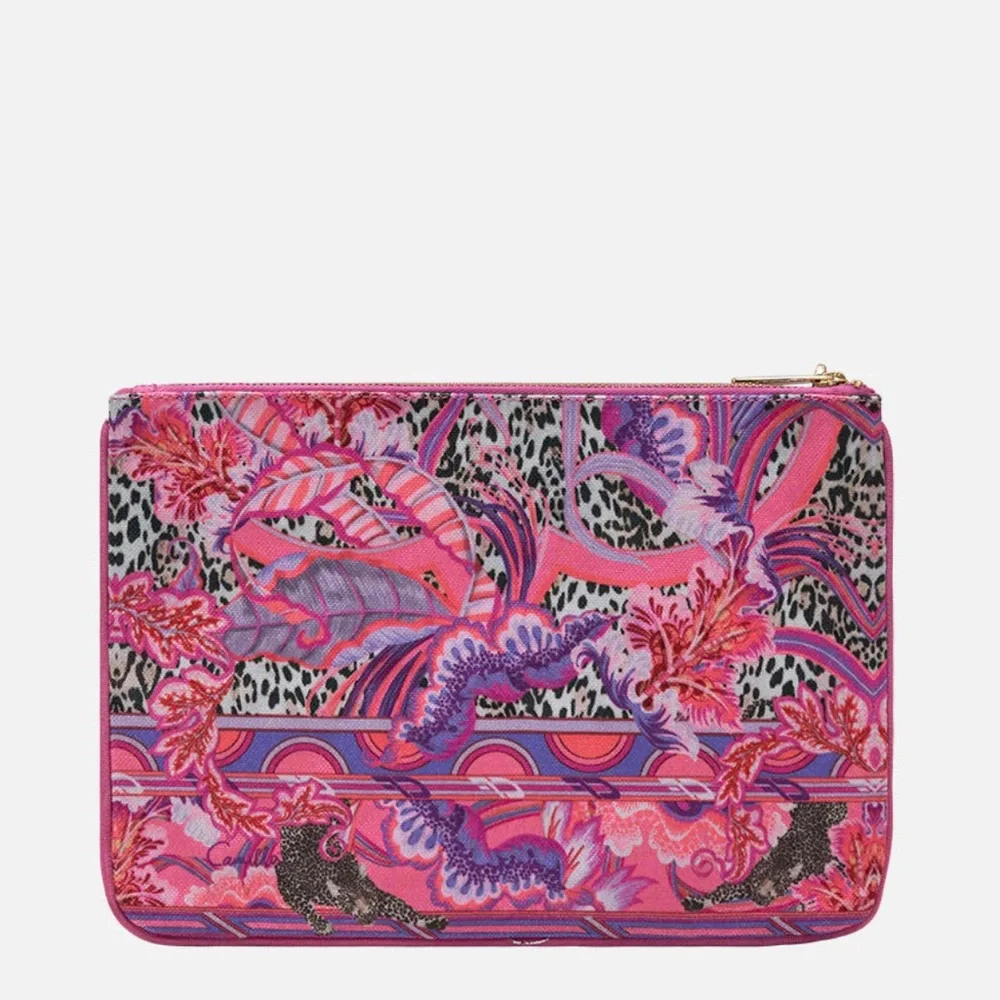 CAMILLA Viola Vintage pink floral animal print canvas clutch bag purse pouch sac - Picture 3 of 6